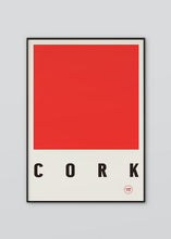 Load image into Gallery viewer, Inspired by the GAA county colours of red and white, our Cork poster is beautifully screen printed by hand
