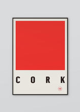 Load image into Gallery viewer, Inspired by the GAA county colours of red and white, our Cork poster is beautifully screen printed by hand