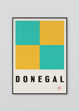 Load image into Gallery viewer, Inspired by the GAA county colours of green and gold, our Donegal poster is beautifully screen printed by hand