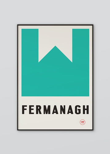 Inspired by the GAA county colours of green and white, our Fermanagh poster is beautifully screen printed by hand