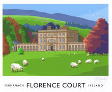 Load image into Gallery viewer, Vintage style art print of Florence Court, County Fermanagh.