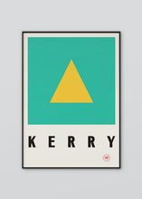 Load image into Gallery viewer, Inspired by the GAA county colours of green and gold, our Kerry poster is beautifully screen printed by hand