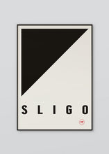 Load image into Gallery viewer, Inspired by the GAA county colours of black and white, our Sligo poster is beautifully screen printed by hand