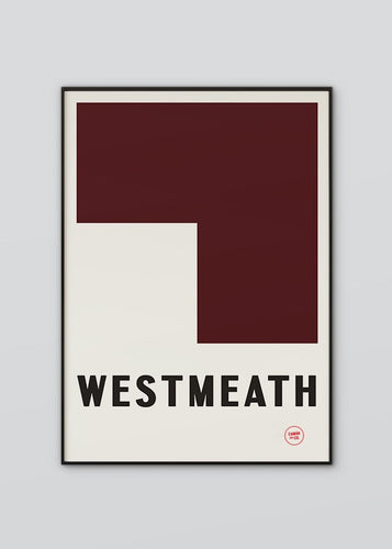 Inspired by the GAA county colours of maroon and white, our Westmeath poster is beautifully screen printed by hand 