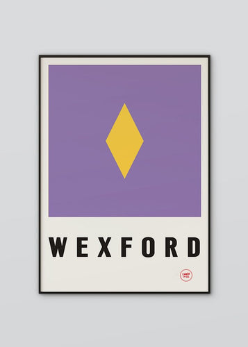 Inspired by the GAA county colours of purple and gold, our Wexford poster is beautifully screen printed by hand