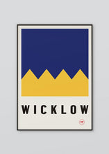 Load image into Gallery viewer, Inspired by the GAA county colours of blue and gold, our Wicklow poster is beautifully screen printed by hand