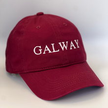 Load image into Gallery viewer, Maroon cap with &#39;GALWAY&#39; embroidered in white on a maroon background

