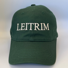 Load image into Gallery viewer, Green cap with &#39;LEITRIM&#39; embroidered in white on a green background
