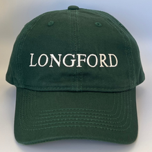 Load image into Gallery viewer, Green cap with &#39;LONGFORD&#39; embroidered in white on a green background
