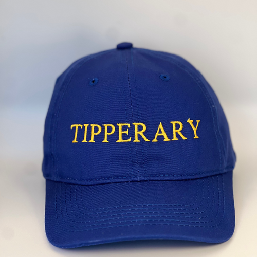 Blue  baseball cap with 'Tipperary' embroidered in yellow on a blue background