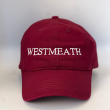 Load image into Gallery viewer, Maroon cap with &#39;WESTMEATH&#39; embroidered in white on a maroon background
