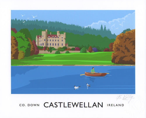 Vintage style art print of Castlewellan, County Down. 