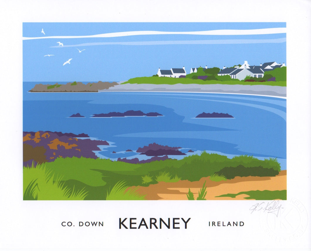 Art Print of the picturesque seaside village of Kearney on the east coast of the Ards Peninsula in County Down.