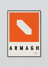 Load image into Gallery viewer, Inspired by the GAA county colours of orange and white, our Armagh poster is beautifully screen printed by hand
