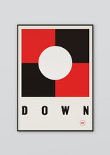 Load image into Gallery viewer, Inspired by the GAA county colours of red and black, our Down poster is beautifully screen printed by hand

