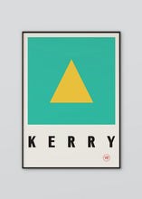 Load image into Gallery viewer, Inspired by the GAA county colours of green and gold, our Kerry poster is beautifully screen printed by hand 
