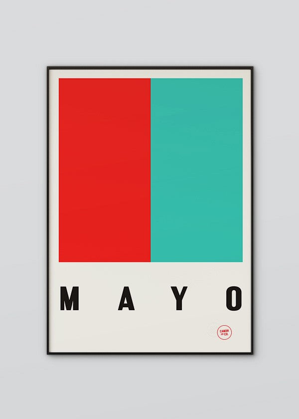 Inspired by the GAA county colours of Green and Red, our Mayo poster is beautifully screen printed by hand