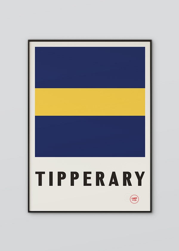 Inspired by the GAA county colours of blue and gold, our Tipperary poster is beautifully screen printed by hand 